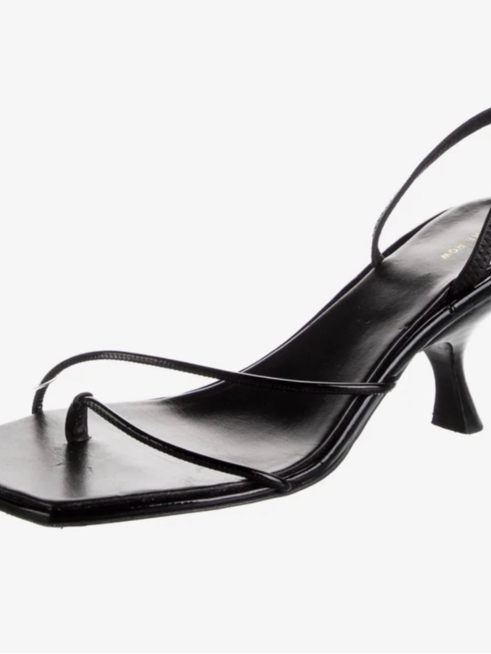 The Row Black Slim-Strap Square Toe Heel